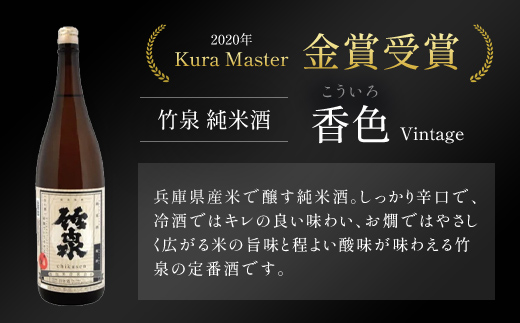 竹泉 Kura Master・IWCダブル受賞記念セット(1.8L×2本)　 AS1CC1