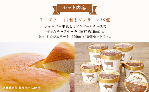 ジャージー牧場らいらっく　チーズケーキとジェラートセット AS2CB2