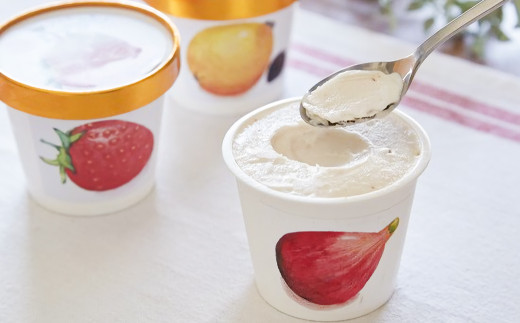 杜のアイスクリーム「いづかし」　びわの種・いちじく・