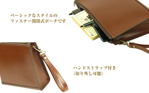 シンプル＆ベーシックな牛本革セカンドポーチ【メンズポ