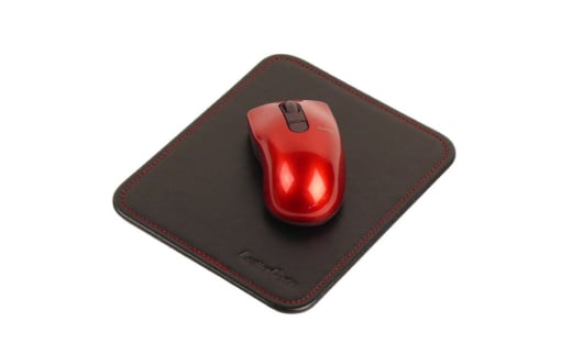 本革マウスパッド【コンパクトサイズ】(ブラックレッド）*