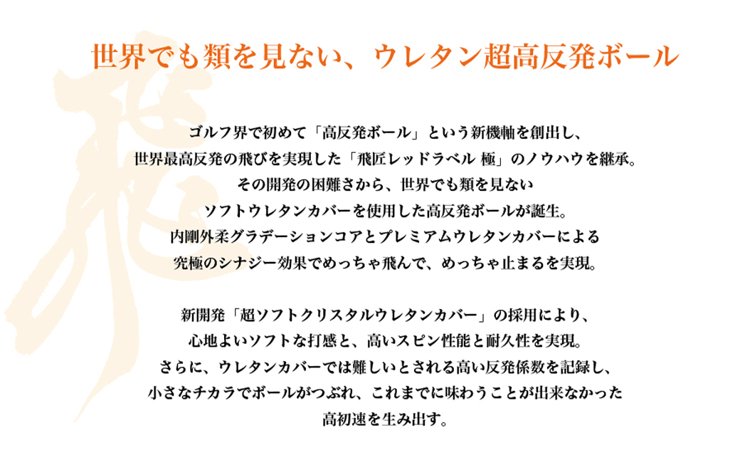 ワークスゴルフ「飛匠めっちゃソフト」ホワイト ゴルフボ