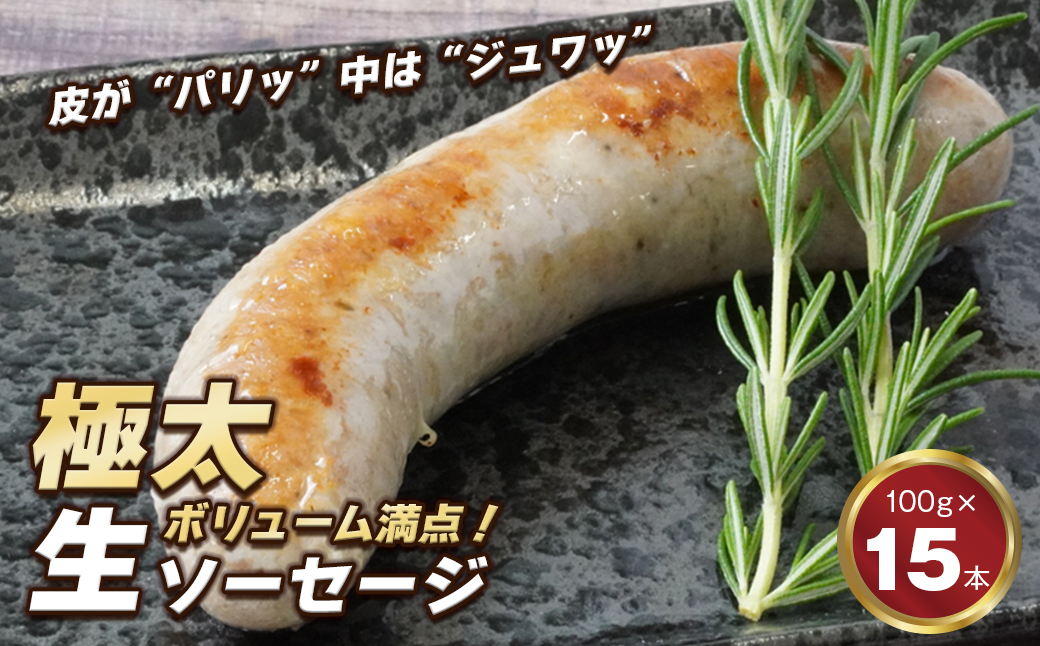 生ポークソーセージ　100g×15本入り　[冷凍食品 豚肉 特大]