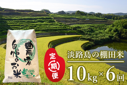 【定期便】淡路島の棚田米　10kg×6回（毎月発送）　精米 白