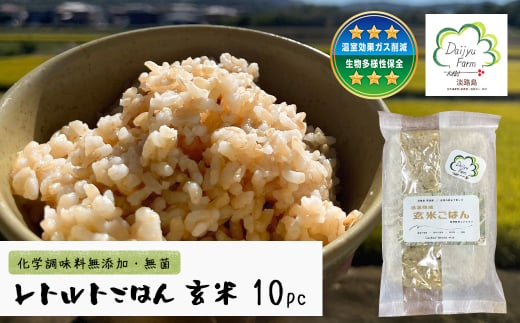 レトルトごはん（玄米） 10パックセット 化学調味料無添加