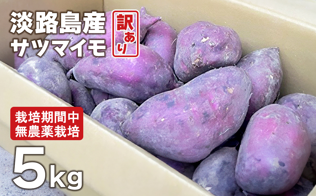 [訳アリ]淡路島産サツマイモ 5kg[栽培期間中、無農薬栽培]