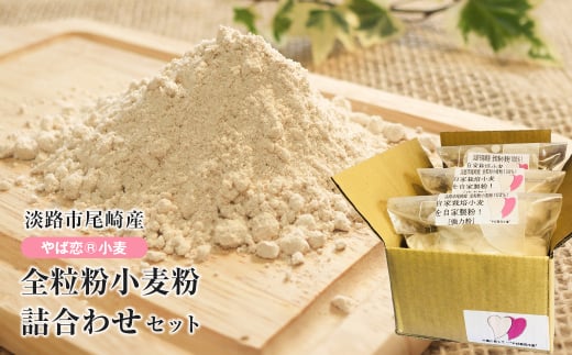 淡路市尾崎産　全粒粉小麦粉 詰合わせセット（やば恋(登録