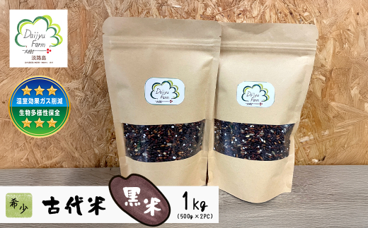 古代米（黒米）　希少！栽培期間中農薬・肥料不使用 1kg（5