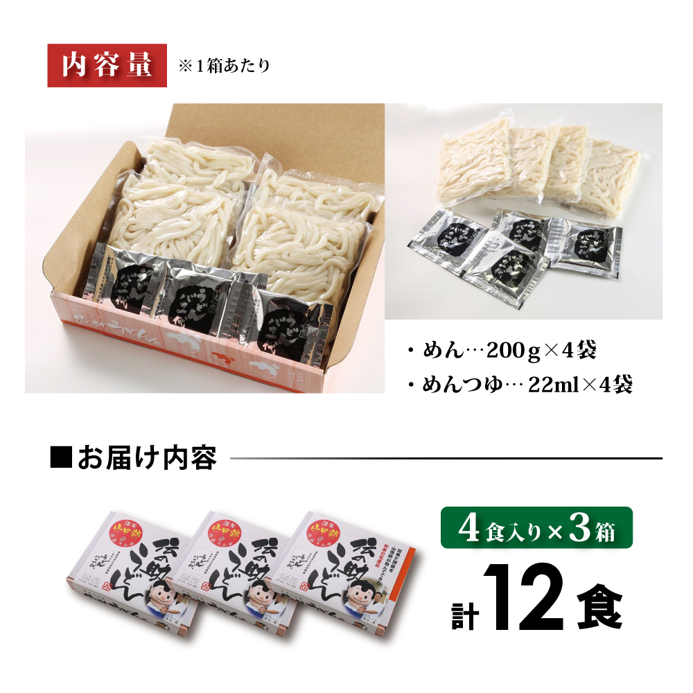 加東市特産酒米の王者山田錦の米粉を練りこんだもっちり食感「伝の助うどん」４人前３セット