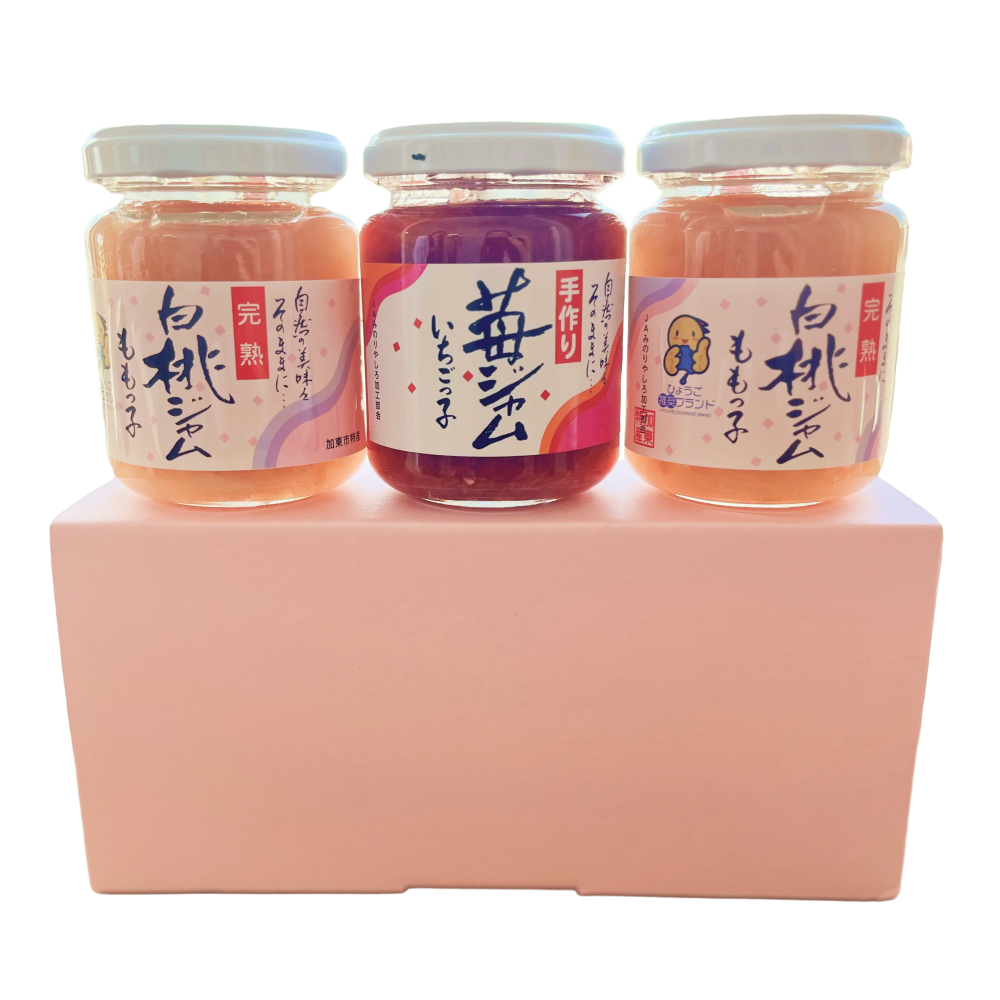 桃ジャム 「ももっ子」140g × 2個 + いちごジャム 「いちごっ子」 140g × 1個（計3個入り）2箱 [ 桃 もも モモ 苺 いちご イチゴ ジャム トースト 朝食 フルーツソース ]