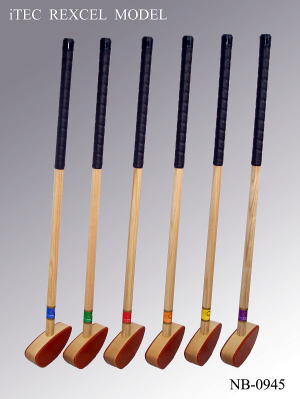 グラウンド・ゴルフクラブ NB-0945 ビギナーズクラブ（ポリウレタン黒レザーグリップ）84.5cm 右打左打兼用 iTEC REXCEL MODEL イエロー