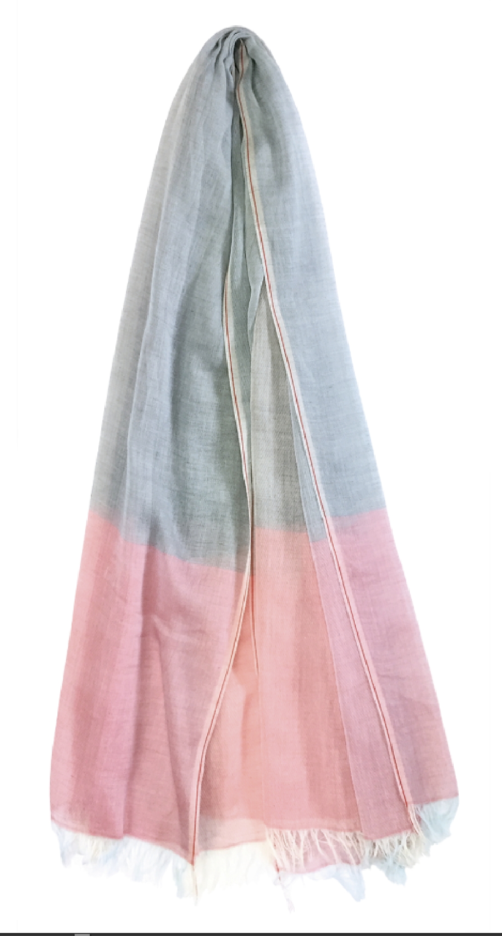 播州織ストールorit.（ユウ）レッド [大判 日本製 綿100% コットン100% パステルカラー ファッション小物 洗える 洗濯可]