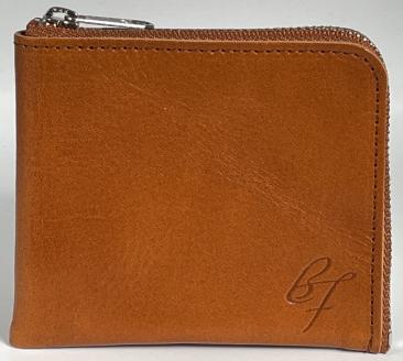 F-57　コインケース（本ヌメ革）キャメル×グリーン　＊「本物」の革の質感がここにあります。