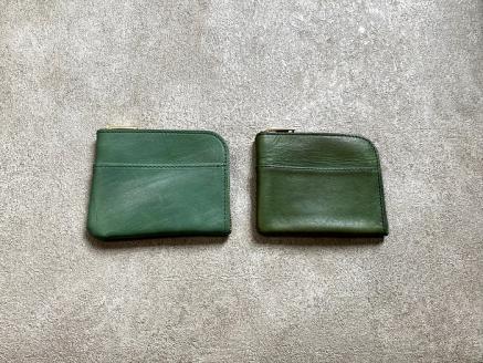J-36 Ｌ型ミニウォレット（財布）【牛革（ブライドルレザー）】グリーン