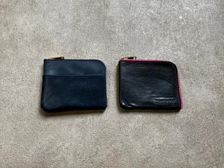 J-36 Ｌ型ミニウォレット（財布）【牛革（ブライドルレザー）】ネイビー