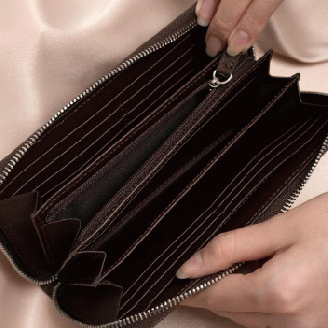 I-19　サフィアーノラウンド長財布　ネイビー