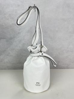 I-20　本革巾着ショルダーバッグ※ホワイト