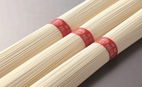 H-8 【手延そうめん揖保乃糸】ひねDS上級品 赤帯(3束×8袋)＋めんつゆ(削り本節1本)