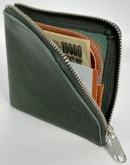 F-57　コインケース（本ヌメ革）グリーン　＊「本物」の革の質感がここにあります。