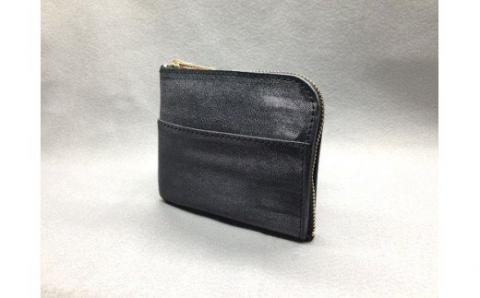J-36 Ｌ型ミニウォレット（財布）【牛革（ブライドルレザー）】ブラック
