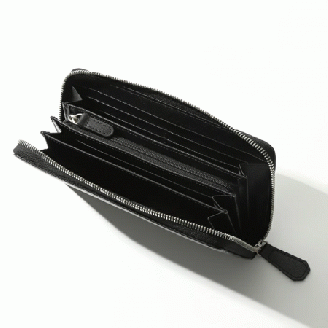 I-19　サフィアーノラウンド長財布　ブラック