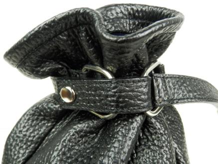 F-58　本革巾着バッグ※ブラック