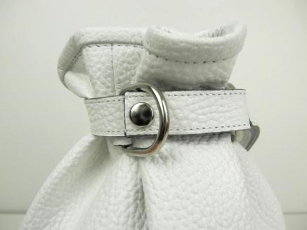 F-58　本革巾着バッグ※ホワイト