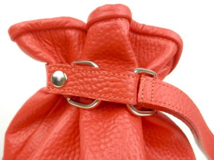 I-20　本革巾着ショルダーバッグ※レッド