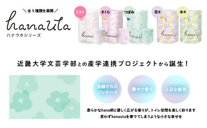 H-163 【うたうつぼみの香り】hanauta ダブル25m 12ロール×8パック