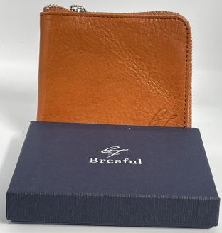 F-57　コインケース（本ヌメ革）キャメル×グリーン　＊「本物」の革の質感がここにあります。