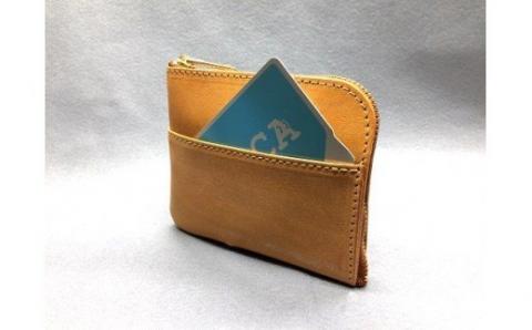 J-36 Ｌ型ミニウォレット（財布）【牛革（ブライドルレザー）】キャメル