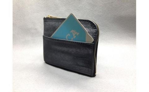 J-36 Ｌ型ミニウォレット（財布）【牛革（ブライドルレザー）】ブラック