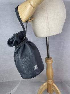 I-20　本革巾着ショルダーバッグ※グレー