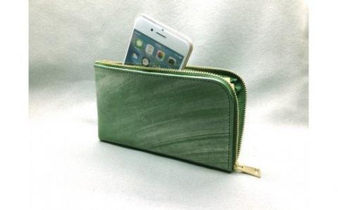 E-33 SHOZOウォレット（財布）【牛革（ブライドルレザー）】グリーン 　 ※「アジア・パシフィック・レザー・フェア２０１９」革小物部門グランプリ受賞