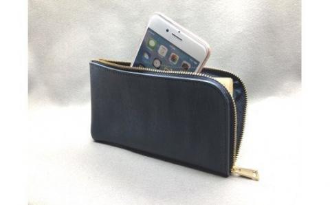 E-33 SHOZOウォレット（財布）【牛革（ブライドルレザー）】ネイビー 　 ※「アジア・パシフィック・レザー・フェア２０１９」革小物部門グランプリ受賞