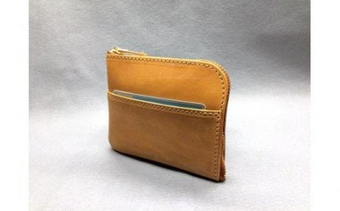 J-36 Ｌ型ミニウォレット（財布）【牛革（ブライドルレザー）】キャメル