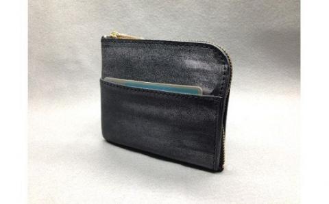 J-36 Ｌ型ミニウォレット（財布）【牛革（ブライドルレザー）】ブラック