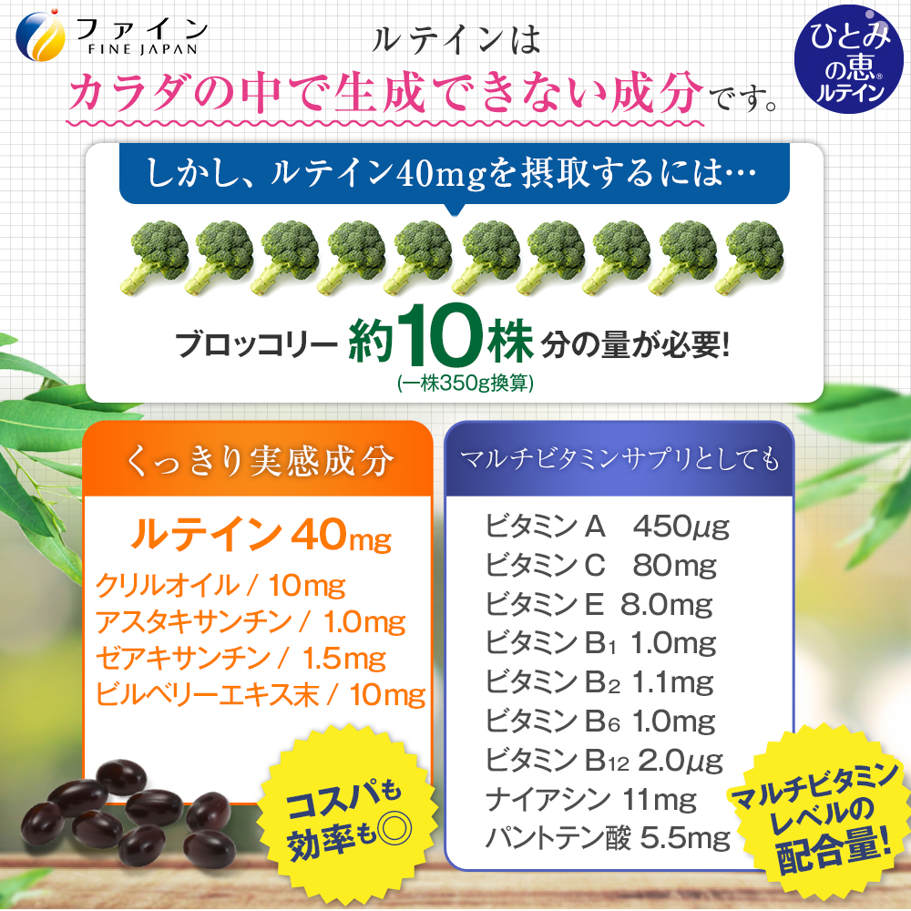 J-17　[ファイン]ひとみの恵ルテイン４０ ２個セット