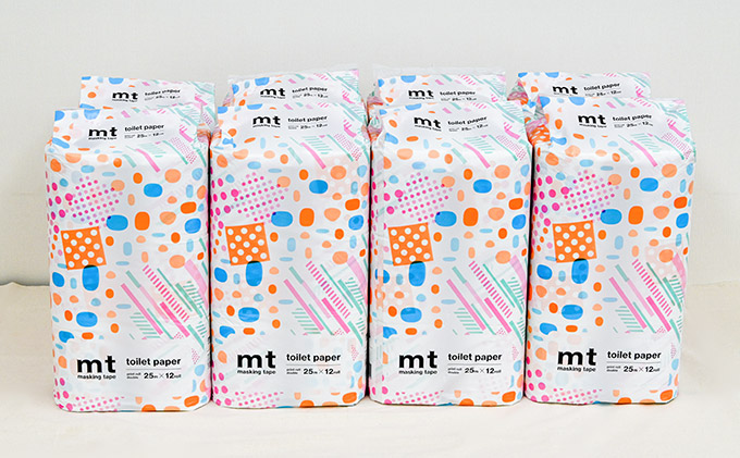 H-223　【ｍｔプリントロール】無香料 ダブル25m 12ロール×8パック【トイレットペーパー】