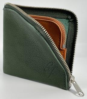 F-57　コインケース（本ヌメ革）グリーン　＊「本物」の革の質感がここにあります。