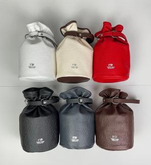 F-58　本革巾着バッグ※ホワイト