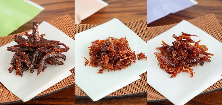 G-32 【ふるさと感謝便限定】室津かじたの「いかなご釘煮(50g×2袋)」「あみえび甘煮(70g×2袋)」「しらす山椒煮(70g×1袋)」