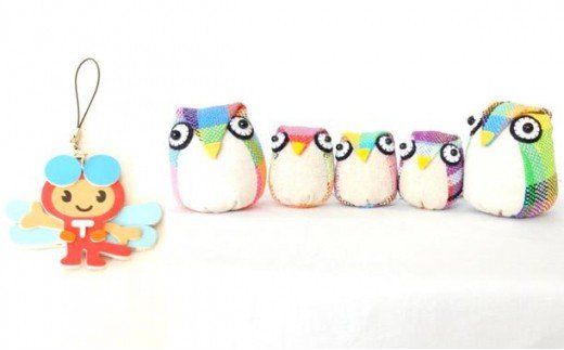 H-30 赤とんぼくんストラップ付　さをり織り製品（Bコース）