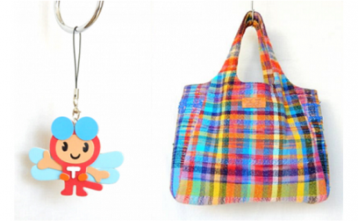 G-27 赤とんぼくんストラップ付　さをり織り製品（Bコース）