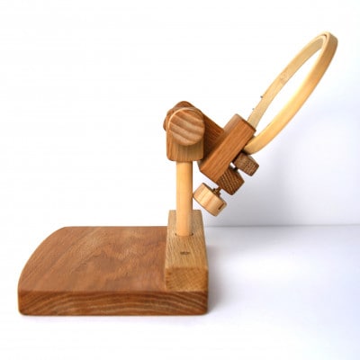 刺繍丸枠スタンド(オークモデルC)【丸ハンドル＆グリップ2種付属】※丸枠は付属しません