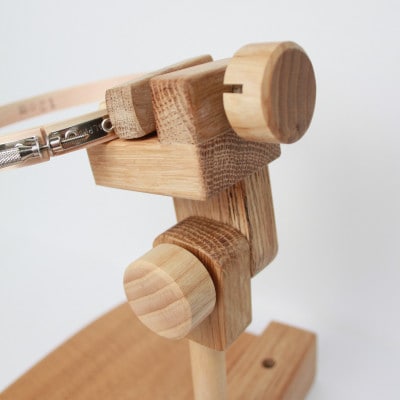 刺繍丸枠スタンド(オークモデルC)【丸ハンドル＆グリップ2種付属】※丸枠は付属しません