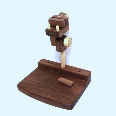 刺繍丸枠スタンド(ウォルナットC+)　丸ハンドル・針休め装備　グリップ2種付属　※丸枠は付属しません【配送不可地域：沖縄県】