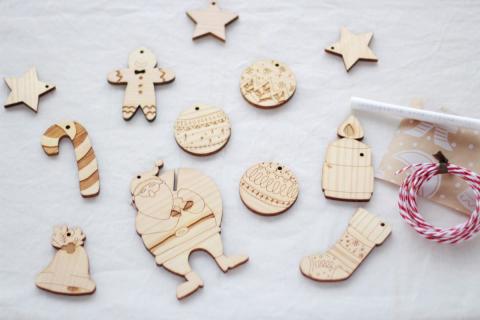ひのきのクリスマスオーナメント（12点セット）[944]