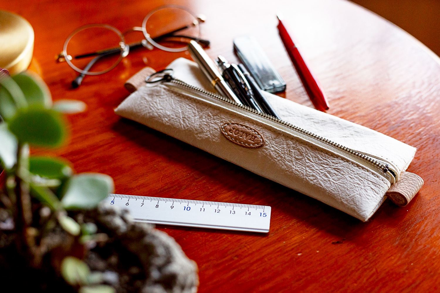 和紙と播州織のフラットペンケース （ホワイト） HALOP ハロップ  多可町 杉原紙 [1143] ホワイト