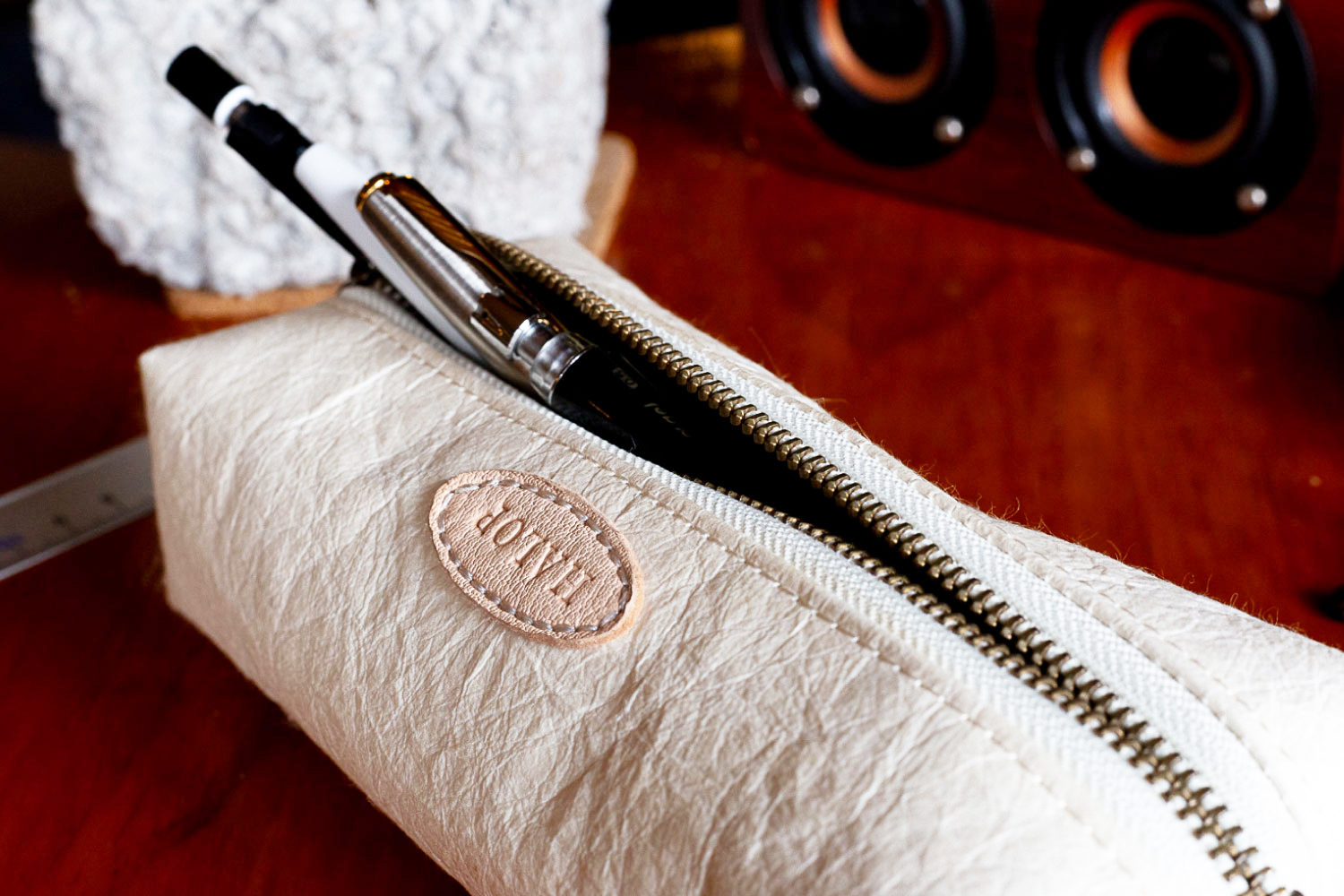 和紙と播州織のペンケース（ホワイト） HALOP ハロップ  多可町 杉原紙 [1146] ホワイト